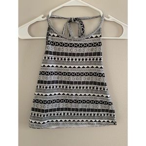 crop halter top with print